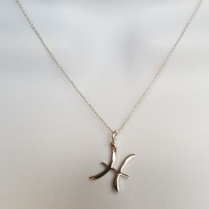 New Delicate 16" Sterling Silver Pisces Necklace w